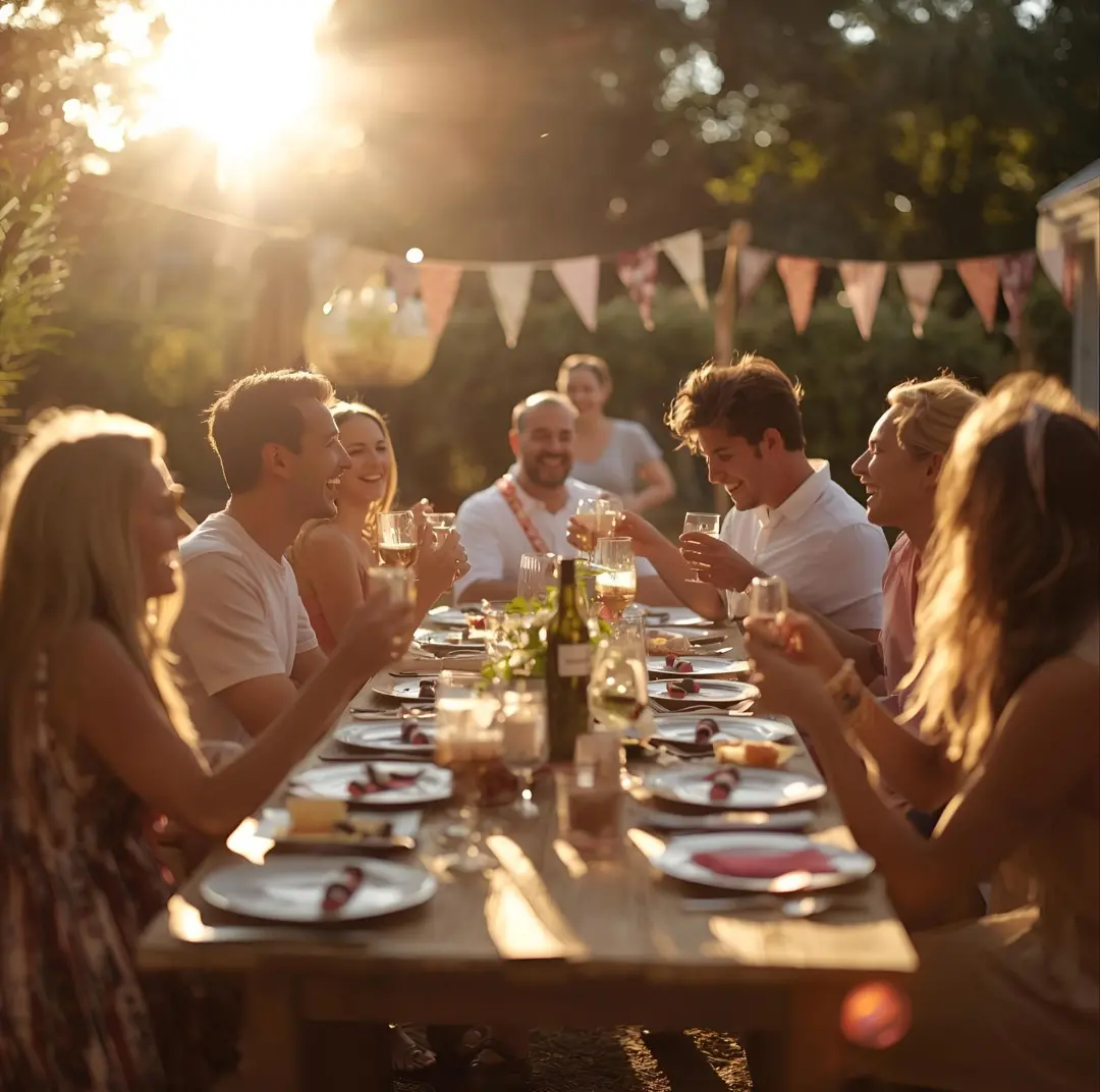 Fête de famille en exterieur